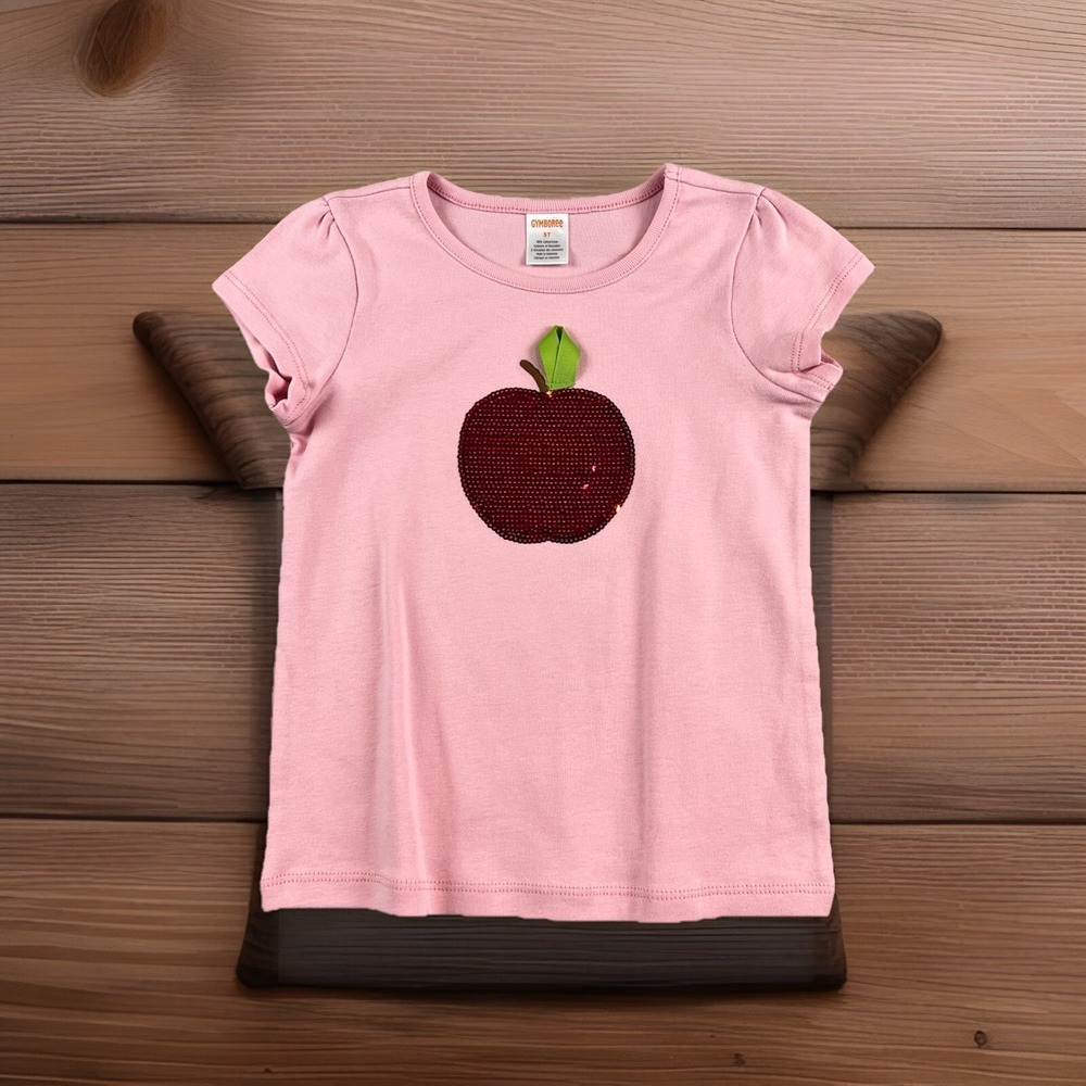 Gymboree Classroom Cutie Sequin Apple Top Girl's Size 5T